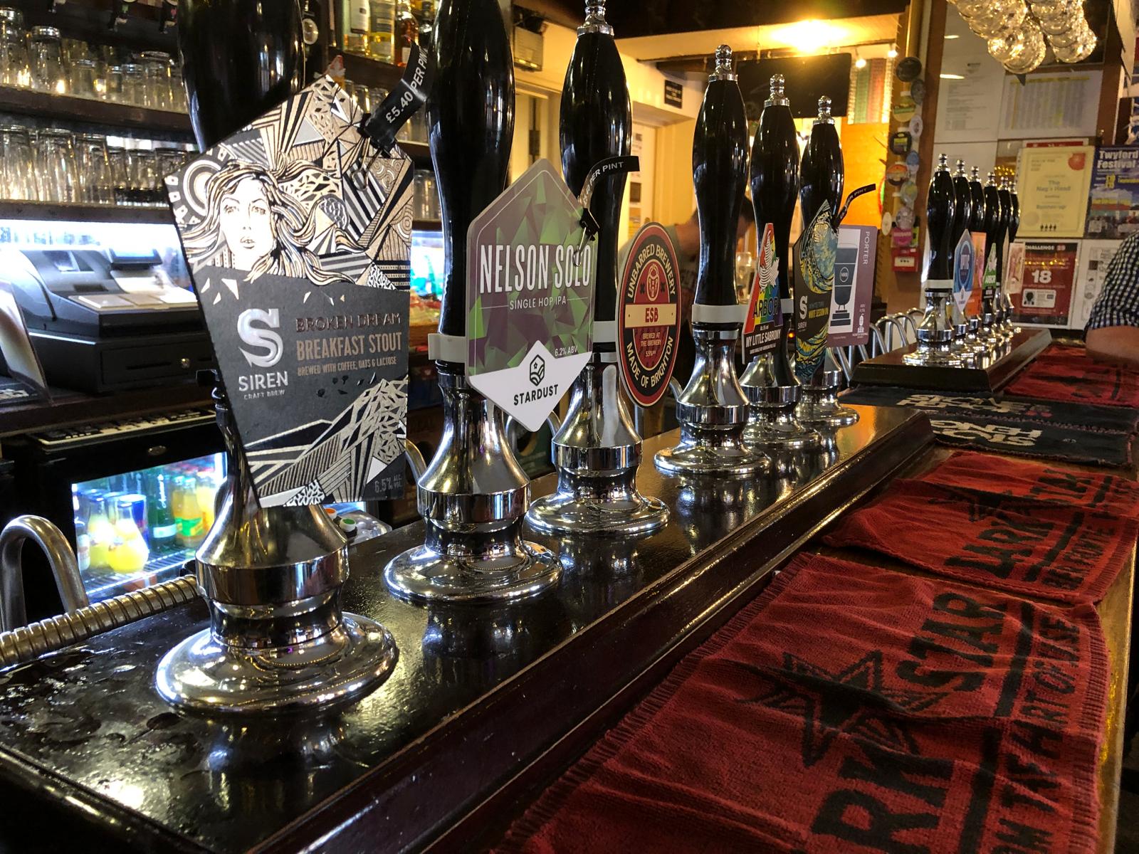 The bar at the Nags Head in Reading.